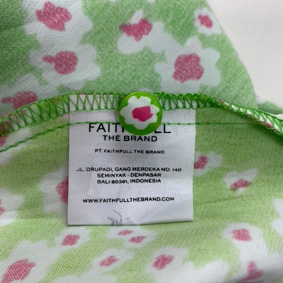 Faithful the Brand Green floral satin midi dress - Picture 9 of 10